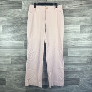 Ann Taylor Pants Women's Size 8‎ Pink Cotton Straight Leg Slash Pockets Preppy